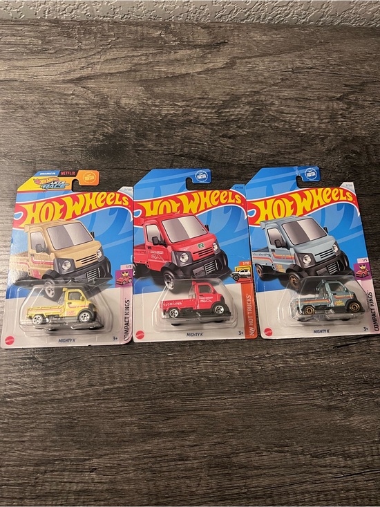 Hot Wheels Other - Hot Wheels Mighty K Bundle Lot of 3 Kei Trucks Gold Red Blue